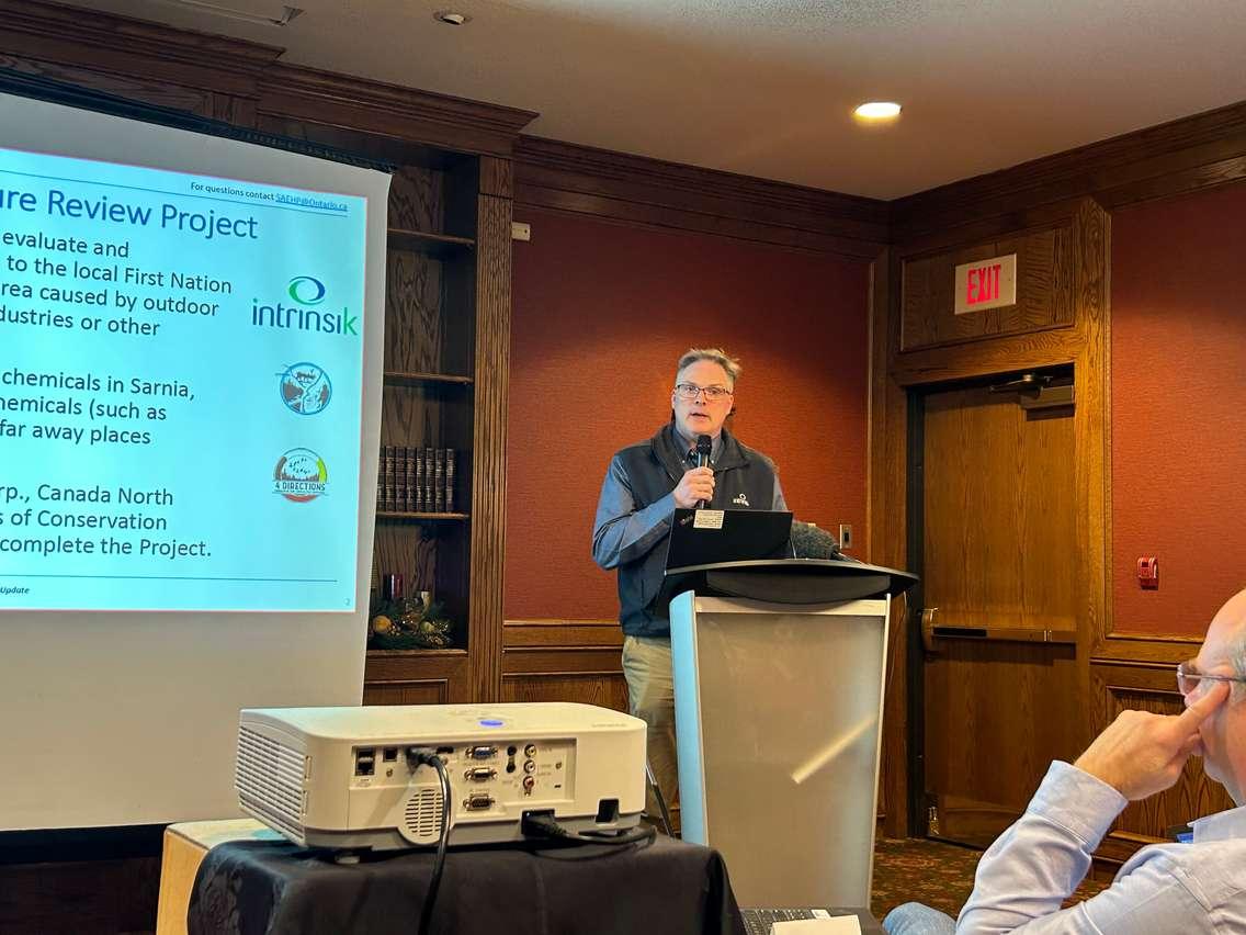 Glenn Ferguson from Intrinsik sharing his findings at an event November 29,2023 (Photo by: Lindsay Newman)