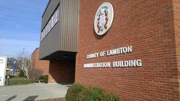 County of Lambton Administration Building in Wyoming.  March 2018.  (SarniaNewsToday.ca Photo)