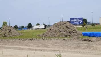 Construction on Telfer Road near the Sarnia Chris Hadfield Airport (Photo by: Lindsay Newman/ Blackburn Media)