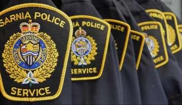 Sarnia police uniform logos. Photo courtesy Sarnia Police Service.