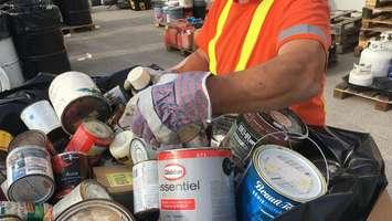 Household hazardous waste being collected at a drop off event. Photo courtesy of Bruce County.