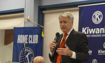 Sarnia Mayor Mike Bradley gives a state-of-the-city address to members of Sarnia's Seaway Kiwanis Club. January 7, 2020. Photo by Melanie Irwin 