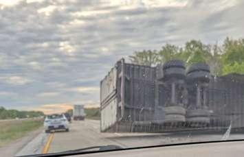 May 28, 2025. Rollover on eastbound Hwy 402. Submitted photo. 