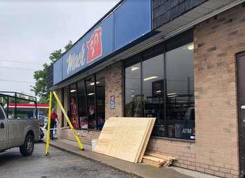 Aftermath of a vehicle striking a convenience store in Sarnia. June 20, 2019. (Photo submitted by Greg Grimes)