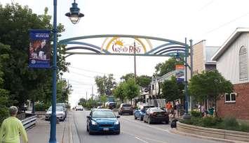 The Grand Bend sign on Main St. W. August 9, 2018. (Photo by Colin Gowdy, BlackburnNews)