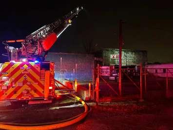 Scott Road fire November 26, 2023. Photo courtesy of Sarnia Fire and Rescue via Facebook. 