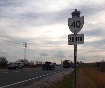 Highway 40 in Sarnia (BlackburnNews.com photo by Josh Boyce)