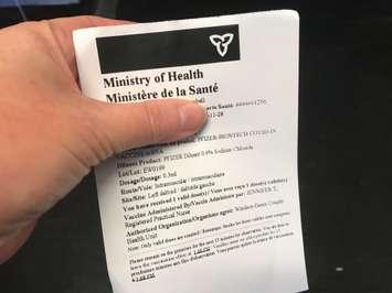 (Photo of a COVID-19 receipt by Adelle Loiselle)