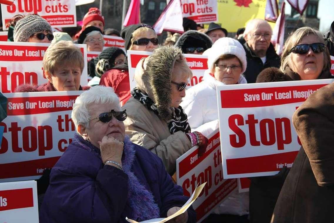 Ontario Health Coalition supporters at Queen's Park rally, October 10, 2018 (Photo from OHC Facebook).