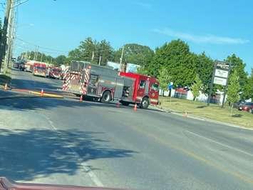 London Fire Department responding to a gas leak in the east end of the city. 4 July 2020. (Photo by LFD) 