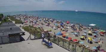 Grand Bend Beach in Lambton Shores. July 4, 2020. (Screenshot from the Grand Bend Beach cam)