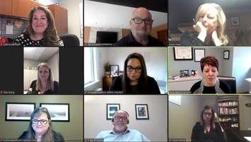 Screenshot of  virtual media roundtable on mental health and addictions in Sarnia-Lambton. 22 April 2021. 