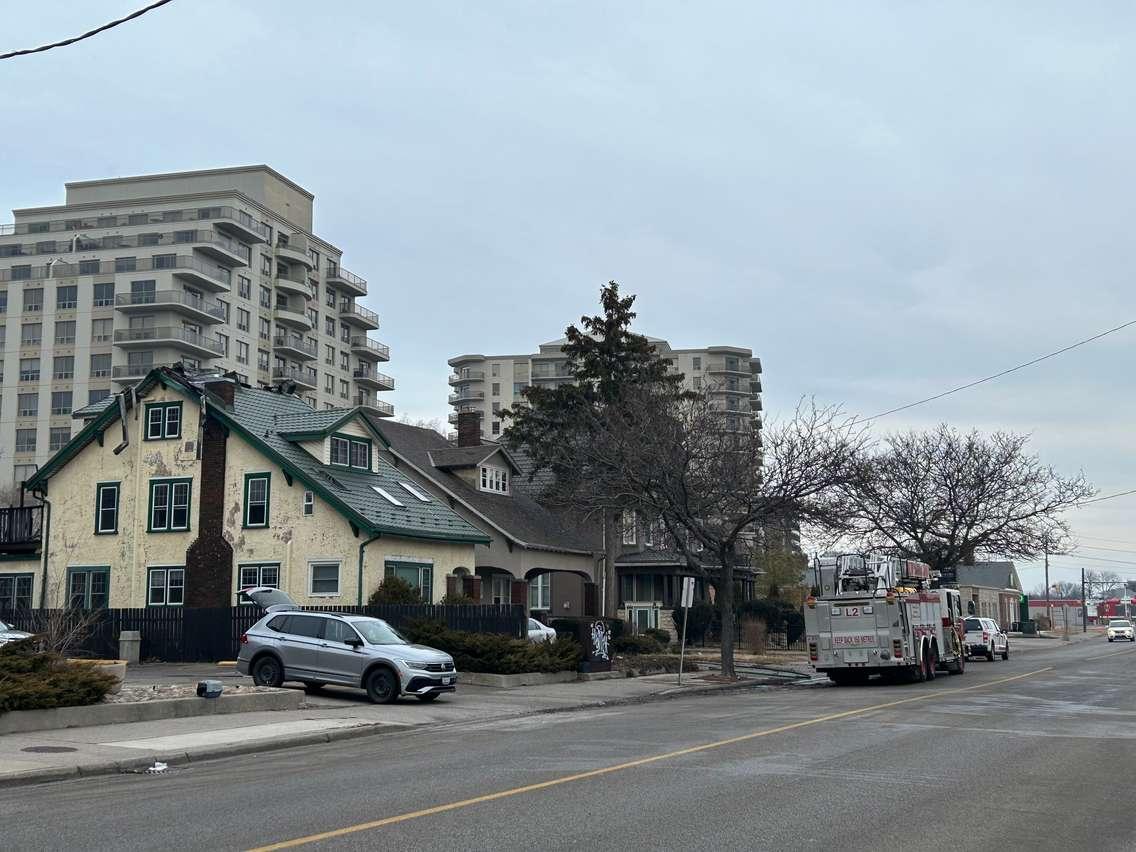 A fire at a home on Christina Street in Sarnia. February 22, 2024 (Blackburn Media photo by Lindsay Newman)