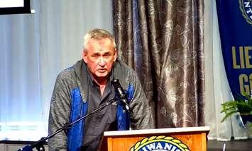Kevin Selles during Kiwanis Club of Sarnia-Lambton Golden K meeting. March 12, 2024. (Screenshot from Zoom meeting)