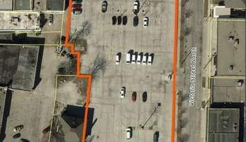 The parking lot at 115 Victoria St. N in Sarnia (Photo from Sarnia Council Agenda - July 10/23)