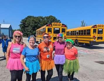 'The Y Gals' at the third annual Push the Bus event in Sarnia. July 26, 2024. (Blackburn Media photo by Sarah Woodley)
