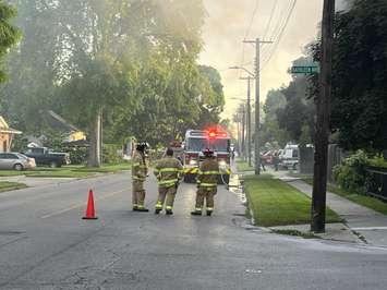 Sarnia fire on the scene of a dumpster fire May 26, 2024 (Photo by: Sarnia Fire Rescue)