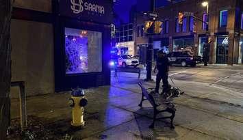 Damage to a downtown Sarnia clothing store following a break and enter - July 14/25 (Photo courtesy of Sarnia Police Service)