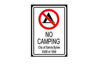 No camping signs being installed at Sarnia's parks (Photo courtesy of City of Sarnia)