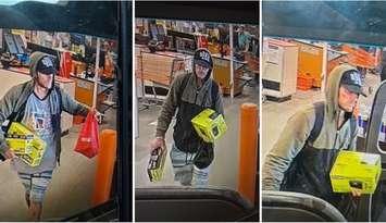 The suspect accused of stealing from a Quinn Drive store (Photo by: Sarnia police)