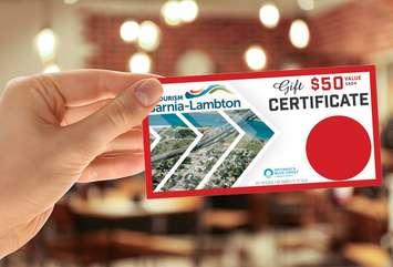 Tourism Sarnia-Lambton gift cards (Photo from the Ontario's Blue Coast Facebook page)
