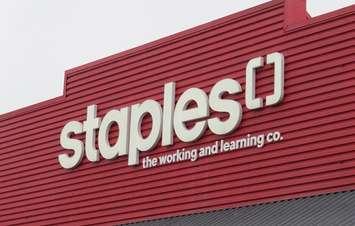The exterior of a Staples outlet. (File photo by Miranda Chant, Blackburn Media) 