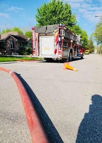 Firetruck outside of a fire in Petrolia May 4, 2024 (Photo by: Petrolia and North Enniskillen Fire Department)