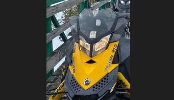 Stolen snowmobiles. (Photo courtesy of Lambton OPP)