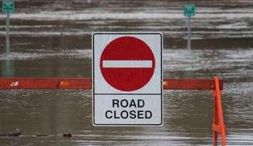 Road closed sign. Blackburn News file photo.