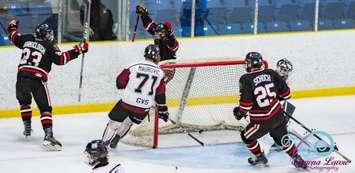 The Sarnia Legionnaires score vs. Chatham - Feb 14/20 (Photo by Shawna Lavoie Photography)
