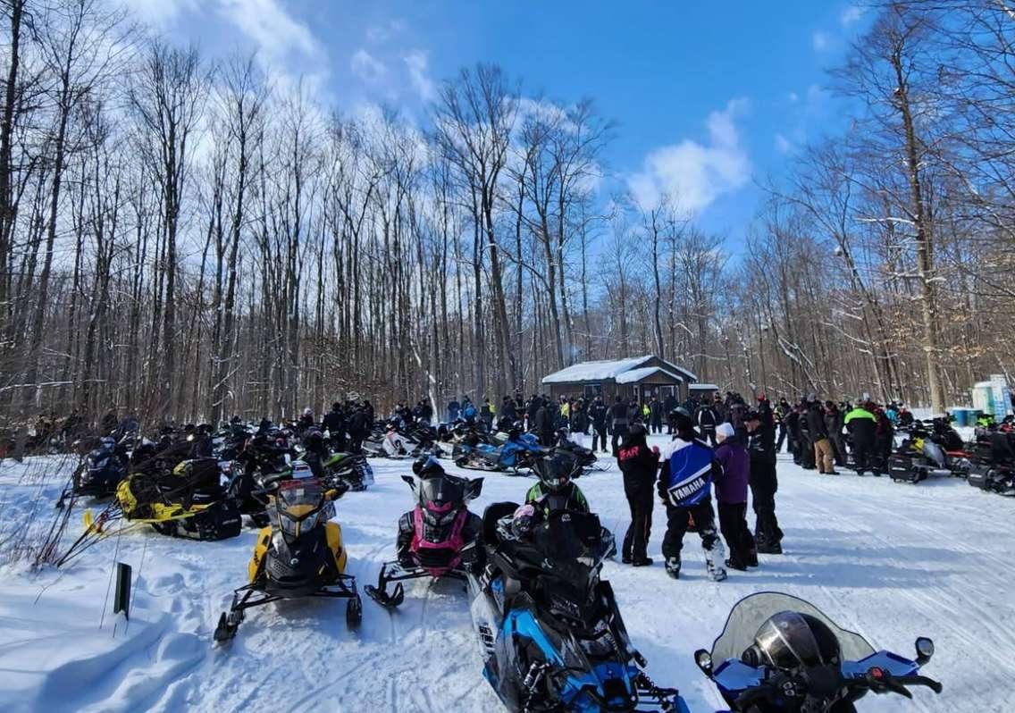 Hundreds of snowmobilers attend an appreciation event hosted by the Warwick Snowmobile Club. Photo courtesy of President Derek Clark. 