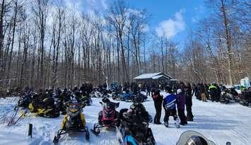 Hundreds of snowmobilers attend an appreciation event hosted by the Warwick Snowmobile Club. Photo courtesy of President Derek Clark. 