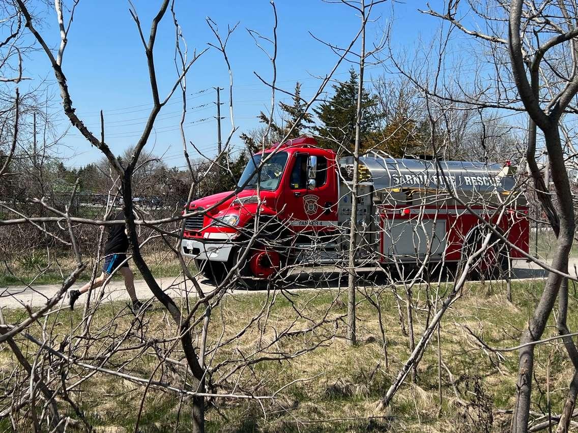 A fire along the Howard Watson Nature Trail - Apr. 14/23 (Photo submitted by Greg Grimes)