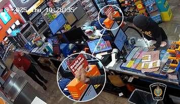 The suspect in a robbery at a Sarnia convenience store with a weapon on June 19, 2025 (Photo by: Sarnia police)