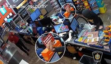 The suspect in a robbery at a Sarnia convenience store with a weapon on June 19, 2025 (Photo by: Sarnia police)