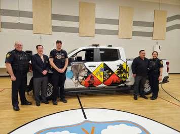 The Sarnia Police Service's cruiser at Aamjiwnaang First Nation - May 14/24 (Photo courtesy of Sarnia Police Service)