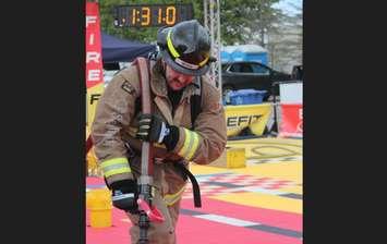 Hunter Willis at the FireFit Western Ontario Regional. July 2024. (Photo courtesy of Lambton College)