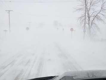 Heavy snow and blowing snow in midwestern Ontario. (Photo by Jeff Irwin, Blackburn Media)