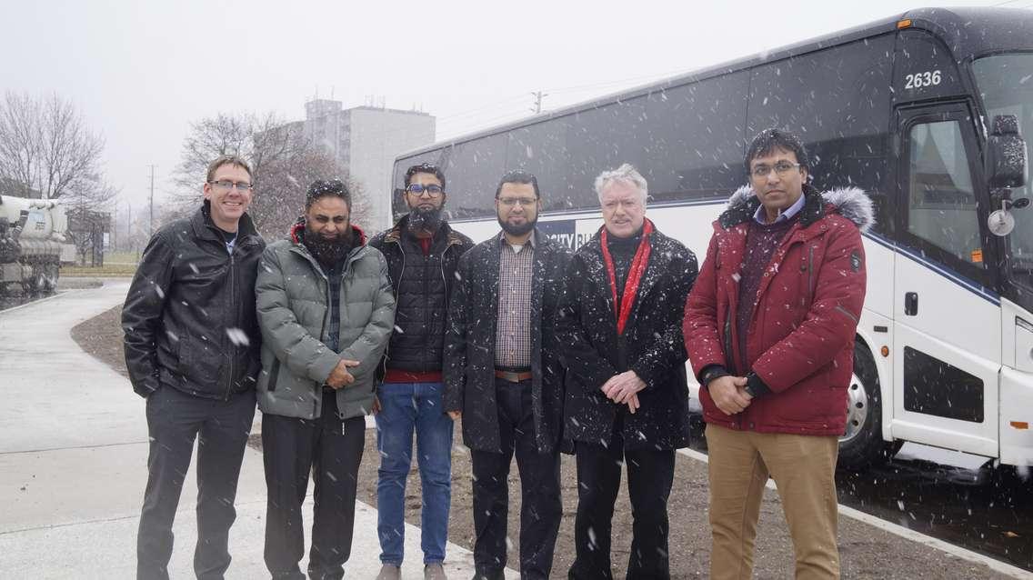 Media conference for the Intercity Bus service between Sarnia and London. December 18, 2023. (Photo by Natalia Vega)