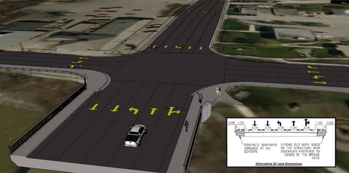 Rendering of Grand Bend lane configuration to help relieve traffic congestion at the intersection of Highway 21 (Ontario Street) and Main Street, (Photo courtesy of the Municipality of Lambton Shores) 