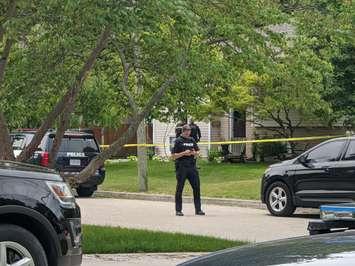 Sarnia police were on scene of a reported shooting on Franklin Ave. in Bright's Grove - June 26/20 (Blackburnnews.com photo by Josh Boyce)