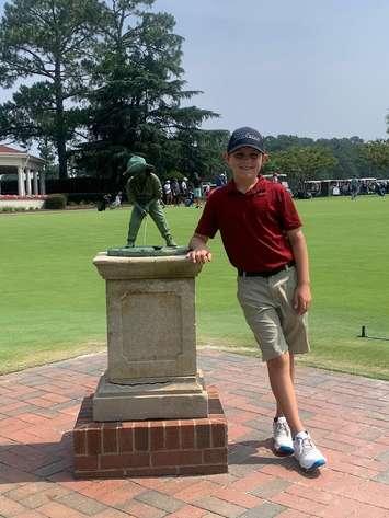 Sarnia golfer Noah Olver, 9, at the US Kids Golf World Championship at Pinehurst Golf Course. August 2023. (Submitted Photo)