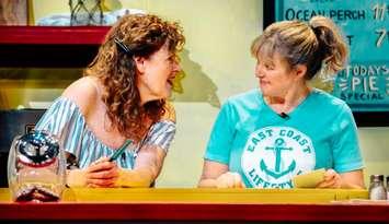 'Halfway There'. L to R: Holly Wenning as Rita, Mandy Davidson as Janine. Image courtesy of Theatre Sarnia.
