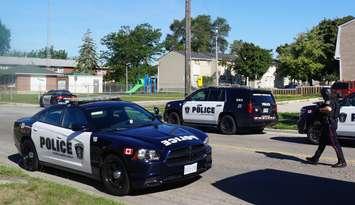 Sarnia police respond to barricaded man Aug 23, 2016. BlackburnNews.com photo by Jake Jeffery.