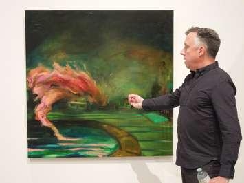 Sarnia Artist Ian McLean displays his piece "Chemical Spill" Photo submitted by County of Lambton.