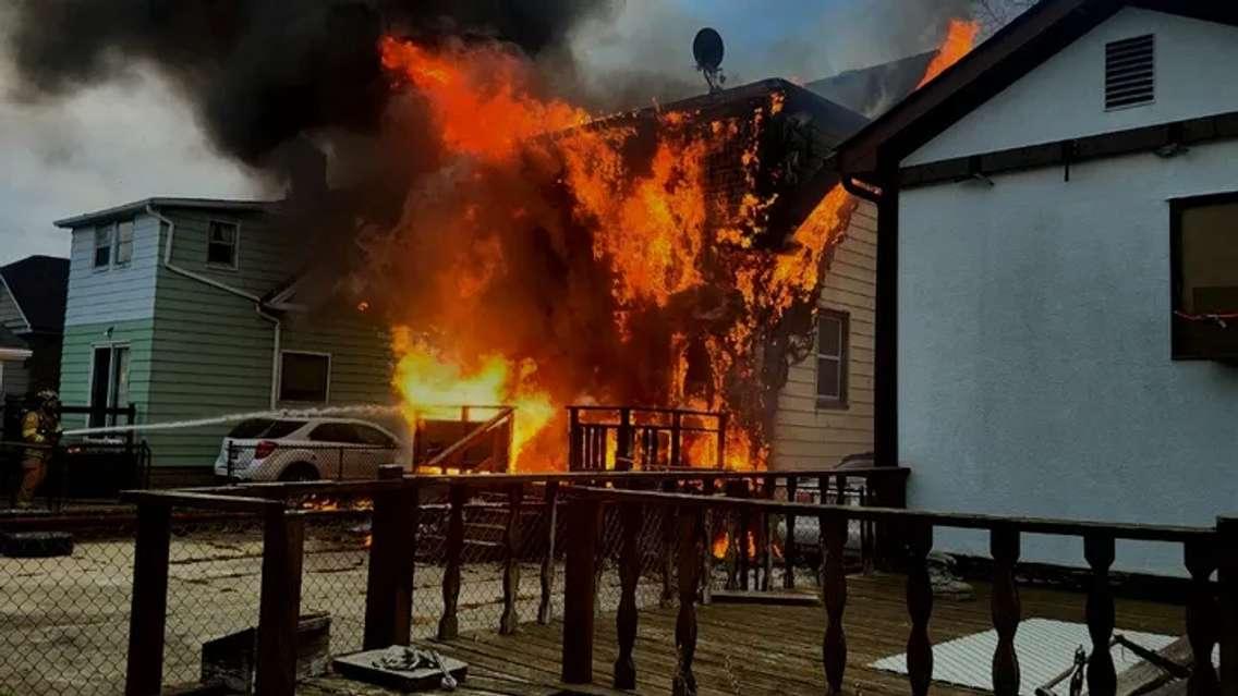 December 1, 2024 fire at home on Ross Avenue. Photo courtesy of GoFundMe.com.