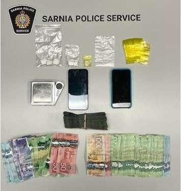 Sarnia police seize drugs, bear spray and cash from a Victoria St. residence - Dec. 2/24 (Photo courtesy of Sarnia Police Service)