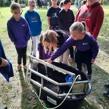 Students taking part in an activity at the Chatham-Kent & Lambton Children's Water Festival. (Photo by Jaryn Vecchio)