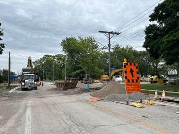 Construction on Lite Street in Point Edward. June 26, 2024. (Photo by Lindsay Newman/Blackburn Media)