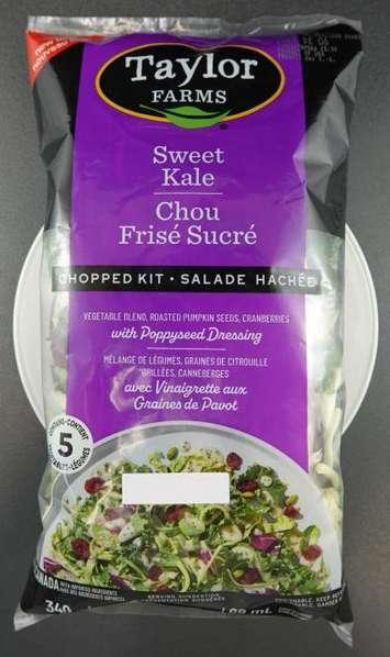 Taylor Farms - Sweet Kale Chopped kit (Image from the Canadian Food Inspection Agency)